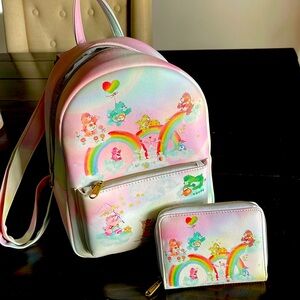 Loungefly Care Bears backpack with matching wallet slightly used